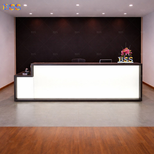 Elegante Oficina Corporativa Recepción en forma de L Luz Led blanca Clínica médica Recepción Escritorio Moderno Hotel Resort Recepción Escritorio - Product Image 3