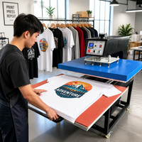 Super Star Automatische Nieuwe 80x100 31x39 Grootformaat Sublimatie Flatbed Printer Hydraulische Warmtepers Machine Kleding T-shirt