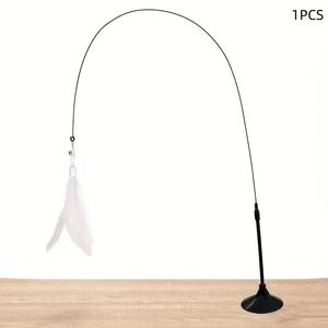 Giocattolo per Gatti con Piume e Base a Ventosa, Filo Metallico Resistente, per Commercio Transfrontaliero e Dropshipping - Product Image 3