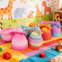 Huevo de Dragón Impreso en 3D Vashine, Figura de Acción de Dragón de Cristal Flexible para Niños, Juguetes Coleccionables de Anime, Drachen Eier, Animales