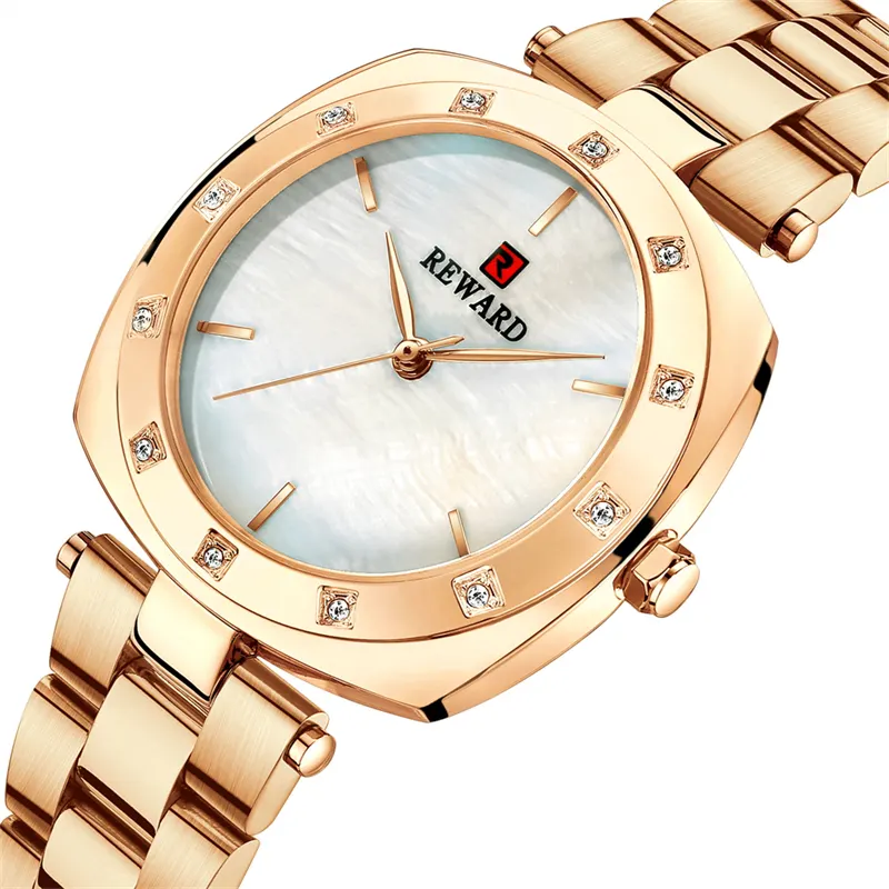 Montre de luxe en acier inoxydable pour femmes, quartz movt, bracelet carré analogique décontracté, produit chinois,