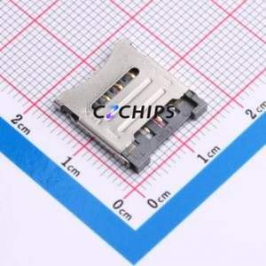 NANO-1308 SIM Card Connector SMD,P=1.27mm Connector Flip Cover Type Micro SIM Card Card Holder 1.8mm - Product Image 1