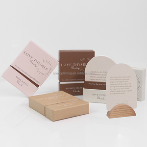 定制印刷周日常鼓励正面报价拱形肯定卡片甲板与刚性盒拱形木架 - Product Image 3