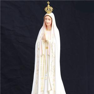 Figura ecológica de la Virgen María de Fátima de 70cm, adorno de aspecto ligero con capucha de resina italiana para Navidad para sala de estar Iglesia - Product Image 2
