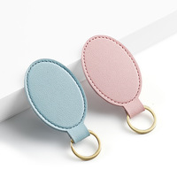 Porte-clés ovale en cuir PU personnalisable avec logo, en métal, vierge, pour sublimation, accessoires pour sac de voyage