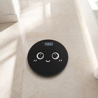Balance connectée Bluetooth à design de dessin animé, rechargeable par USB, avec écran numérique, capacité de 180 kg, en verre trempé haute résistance
