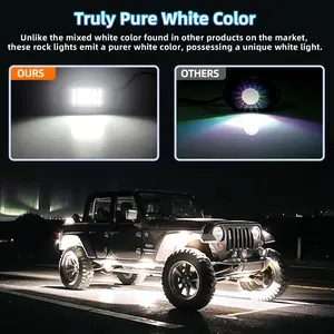 10Pods RGB LED Rock Lights For Jeep Wrangler Jl Accesorios Para Auto Luces LED Ambient Lighting Car Decoration 12v Waterproof