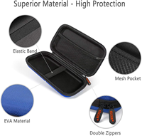 Estuche Circular Portátil Negro para Auriculares, Funda Rígida de EVA con Cremallera, Duradera, para Auriculares con Cable, Flexible y Funcional para Herramientas