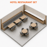 Ensemble de sièges pour hall d'hôtel commercial : canapé, table centrale en marbre, fauteuil pour projets hôteliers de luxe