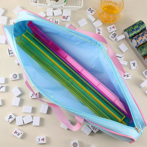 Modern <b>Plush</b> Mahjong Storage Bag Portable Travel Multi-functional Toiletries Cosmetic <b>Large</b> Capacity Unisex Handbag - Product Image 2