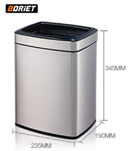 Gran oferta bote de basura de acero inoxidable de metal con tapa abierta para hotel y baño - Product Image 1