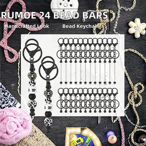 Rumoe 24 Barras de Llavero para Abalorios, Llaveros Metálicos con Cuentas de Aleación de Zinc, Llaveros en Blanco para Manualidades DIY, Regreso a Clases - Product Image 2