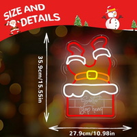 Neonawall, fabricant de néons personnalisés, néon LED Santa Stop Here pour la chambre d'enfant, la décoration murale de fête à domicile, cadeau