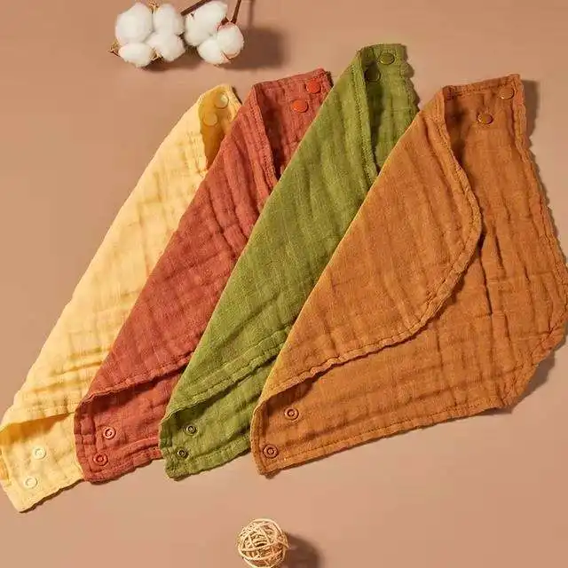 Happy flute set 4 buah kain lap sendawa set paling modis warna-warni warna Solid syal tak terbatas Bayi Bib