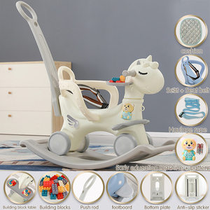 วอล์คเกอร์เด็กนั่งโยกม้าโยก4ล้อทำจากพลาสติกดีไซน์รูปสัตว์ - Product Image 6