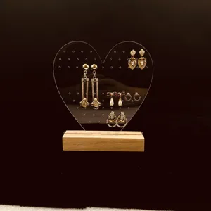 Best Sales Acrylic and Wood Jewelry Stand Laser Cut Organizer for Earrings and Rings Product Display Stands