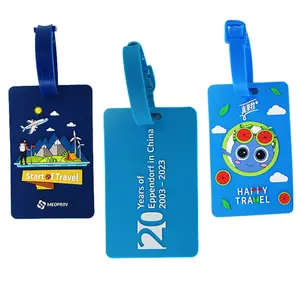 Hochwertige benutzer definierte Logo Silikon Soft Pvc Gepäck anhänger Airline Travel Name Tag für Reisetasche Koffer Tags