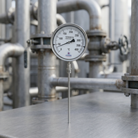 Thermomètre alimentaire industriel AIMS Controls TI200.11 0-100°C Résolution 1°C Sonde d'insertion en acier inoxydable 300 mm IP65 Cadran analogique