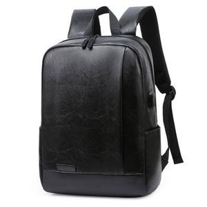 Free Sample 2023 top seller new <b>black</b> outdoor travel laptop leather <b>man</b> <b>backpack</b> with usb port - Product Image 2