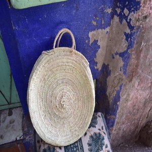 <b>Round</b> <b>Wicker</b> <b>Basket</b> Travel Bag - Product Image 1