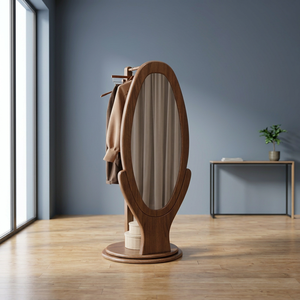 Miroir sur pied en bois avec design rotatif pour usage domestique - Product Image 2