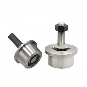 عجلة رافعة فولاذية أسطوانية ذات حافة واحدة لقضبان التوجيه المخروطية، بكرة فولاذية على شكل حرف H مقاس <span class=keywords><strong>2</strong></span> بوصة - Product Image 3