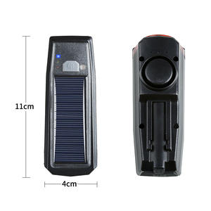 Phare de vélo solaire noir à LED, 4 modes, étanche IPX4, éclairage de nuit, accessoire pour VTT - Product Image 2