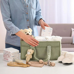 Kustom grosir mewah merasa popok bayi Caddy tas ibu Nurserys Organizer ibu tas popok Travel tas penyimpanan - Product Image 3