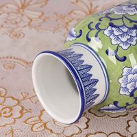 Vase en céramique bleu blanc en porcelaine Style chinois motif rond Arrangement floral hydroponique moderne ornements de bureau Pot utilisation