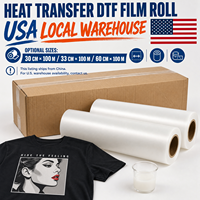 Film de transfert DTF en gros, rouleau de 33 cm format A3, film d'impression DTF mat double face pour machines d'impression textile