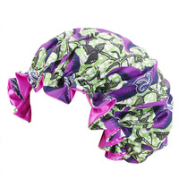 Syh906 Impression personnalisée Taille Jumbo Accessoires pour cheveux longs Bonnet en satin de soie avec bonnet de couchage en soie pour extensions de cheveux