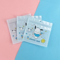 Pochette à fermeture à languette autoportante, en PE givré transparent épaissi, refermable avec fermeture éclair, recyclable et personnalisable