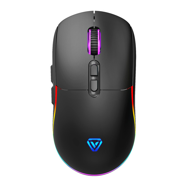Wired 2.4G Wireless Three-mode Gaming Mouse with RGB Light Rechargeable USB Interface 2 Buttons 1 Roller for Computer/Laptop