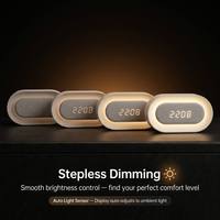 Veilleuse LED rechargeable à commande tactile pour chevet, avec horloge et fonction d'entraînement au sommeil, certifiée OEM.ROHS, directement de l'usine.