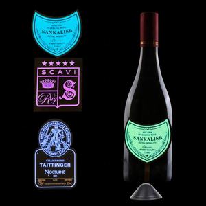 Güçlü fabrika tedarikçiler satmak yeni kişiselleştirilmiş şarap etiketleri Logo özelleştirilmiş aydınlık yanıp sönen Led ışık up şişe etiket PET - Product Image 6