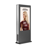 Pantalla LCD Táctil de 65 Pulgadas, Doble Cara, para Exteriores, de Alto Brillo, para Publicidad Digital, Resistente al Agua IP65, 2K 4K