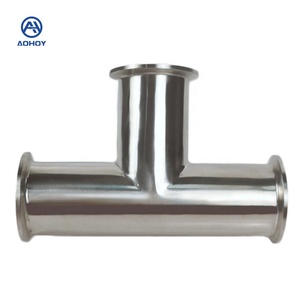 Phụ kiện ống thép không gỉ vệ sinh Aohoy 304 316 tiêu chuẩn ISO SMS, đầu nối chữ <span class=keywords><strong>T</strong></span>, kẹp ba điểm, đầu nối bằng, hình chữ <span class=keywords><strong>T</strong></span> - Product Image 2