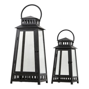 Round Hanging Vertical Stripe Hollow Out <strong>Large</strong> Metal <strong>Lantern</strong> for <strong>Candle</strong> Windproof <strong>Candle</strong> Stand Antique Metal <strong>Candle</strong> <strong>Lantern</strong> - Product Image 1