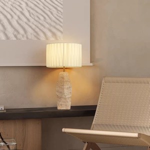 Lámpara de mesa de piedra Hfshanks E27 con interruptor LED para iluminación de cabecera de dormitorio - Product Image 2