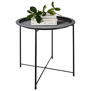 Combohome Modern Tray Metal <strong>Sofa</strong> Side <strong>Table</strong> Coffee <strong>Tables</strong> for Sale Living Room Furniture <strong>Small</strong> Black Round Coffee <strong>Table</strong> - Product Image 1