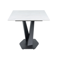 2025 Table à manger moderne en céramique Style nordique Cadre en métal moderne Table de salle à manger Pierre frittée Top Hôtel Table à manger en marbre
