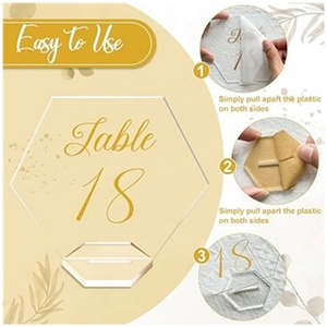 Números de Mesa para Boda con Arco Esmerilado, Letreros Acrílicos con Soportes, Perfectos para Decoración, Fiestas, Eventos - Product Image 6