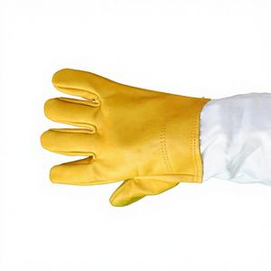 Witbee BG-2-02 Sheepskin Cotton Liner Ventilated Canvas Beekeeper <b>Gloves</b> XL Size <b>Long</b> Sleeves Protective - Product Image 1