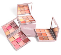 Palette de fards à paupières 9 couleurs en gros, longue tenue, maquillage cosmétique, haute pigmentation, maquillage vegan