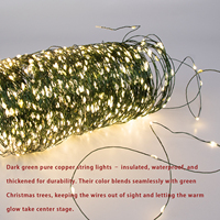 Guirlande lumineuse LED de Noël scintillante blanc chaud, étanche, à brancher, pour sapin, fenêtre, décoration de fête, espacement 5cm 10cm