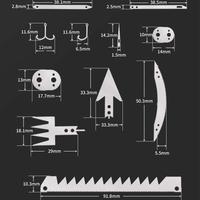 EDC — carte de crédit de survie 22 en 1 pour activités en plein air, équipement d'urgence, multi-outils, Camping, chasse, randonnée, EDC