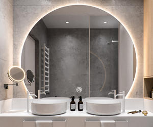 LEDライトとBluetoothアンチカエル付きBluetooth LEDミラースマートバスルームミラー - Product Image 1