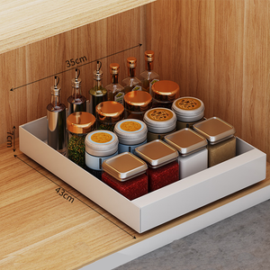 Fourniture chinoise armoires de cuisine sous étagère glissière stockage accrocher tirer armoire organisateur extensible <span class=keywords><strong>tiroir</strong></span> coulissant pour la cuisine - Product Image 1
