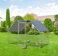 Grand enclos métallique pour poulets, poulailler métallique spacieux, cage à volailles extérieure pour usage en ferme et jardin