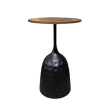 Table d'appoint de canapé en MDF avec base en fer martelé, table d'appoint compacte, style médiéval, mobile, pour balcon, maison, hôtel